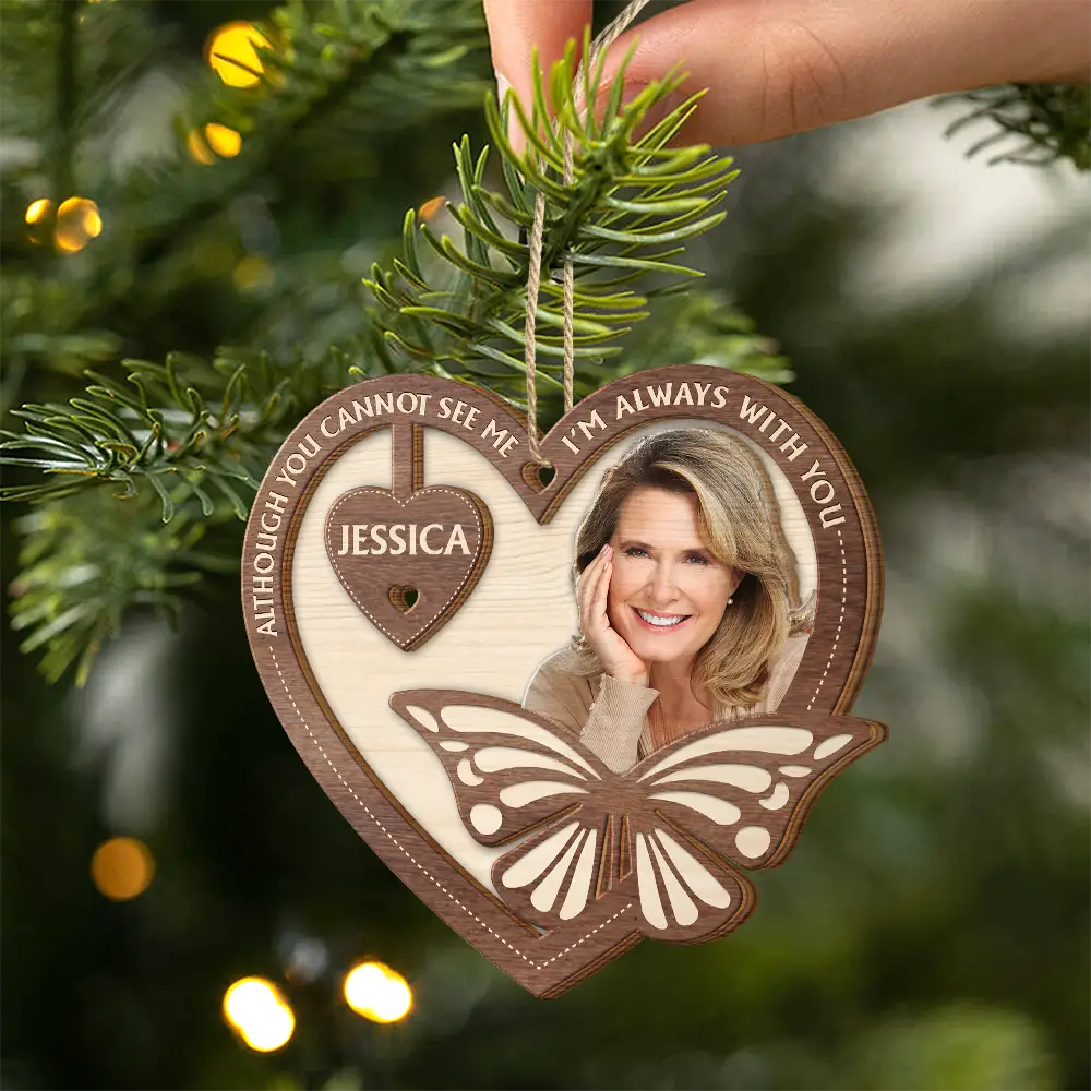 Custom Photo Your Wings Were Ready But Our Hearts Were Not - Personalized 2-Layered Wooden Ornament - Image 3