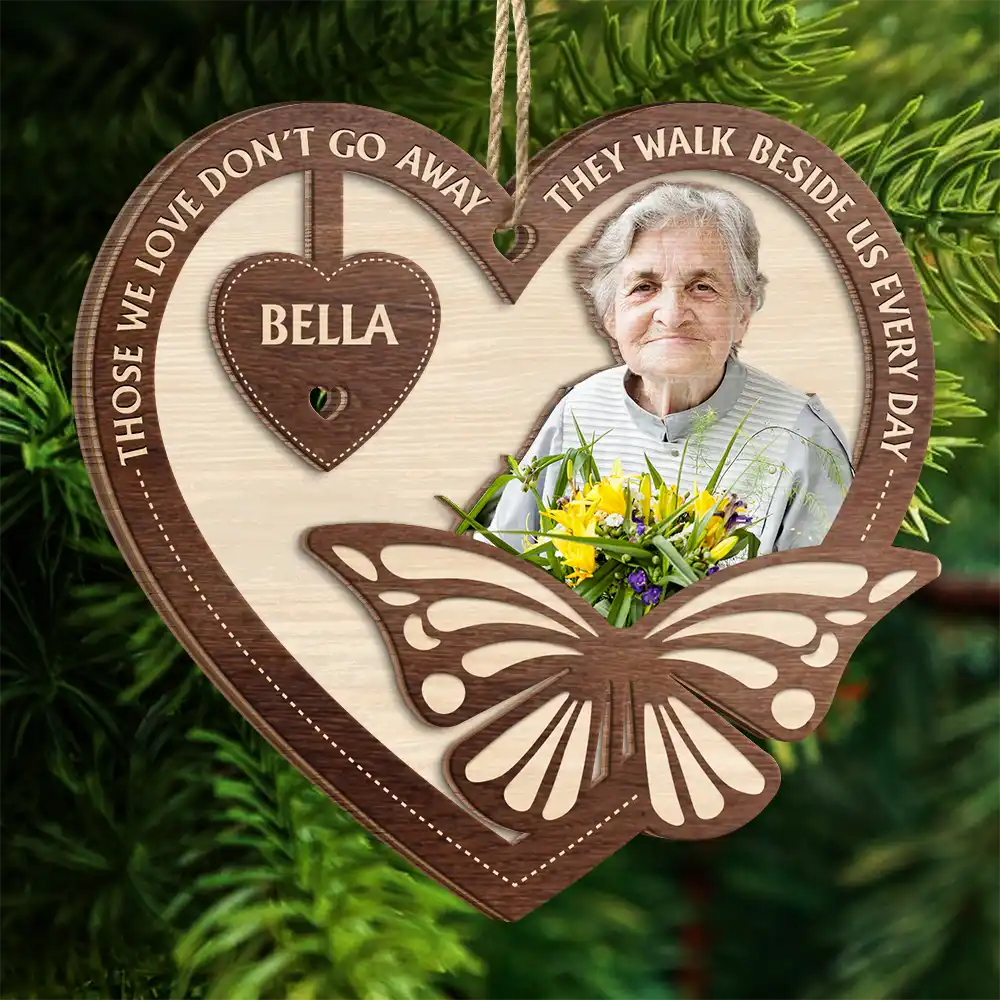 Custom Photo Your Wings Were Ready But Our Hearts Were Not - Personalized 2-Layered Wooden Ornament - Image 5