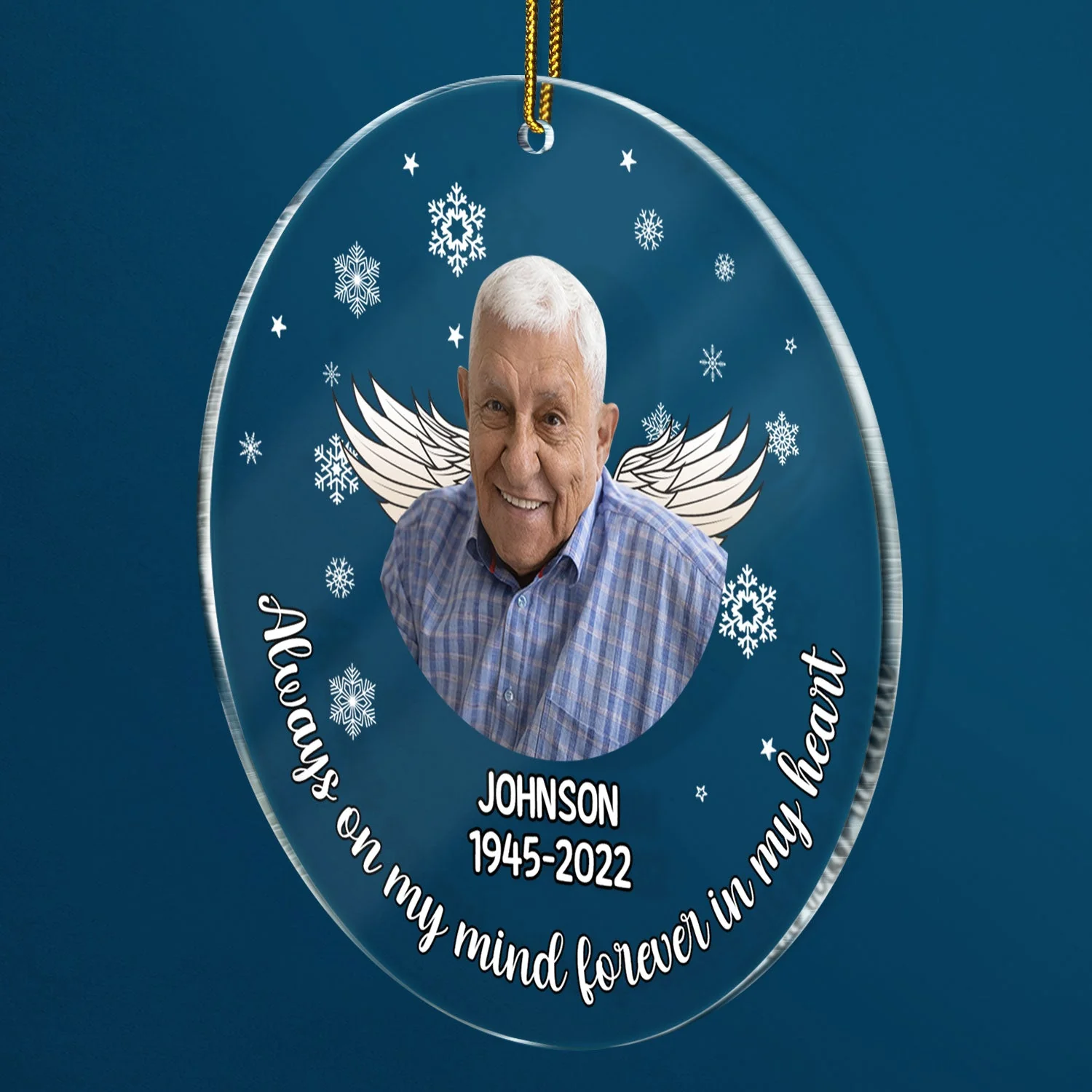 Custom Photo Your Wings Were Ready - Christmas Sympathy Gift, Remembrance Gift, Family Memorial Gift - Personalized Circle Acrylic Ornament - Image 3