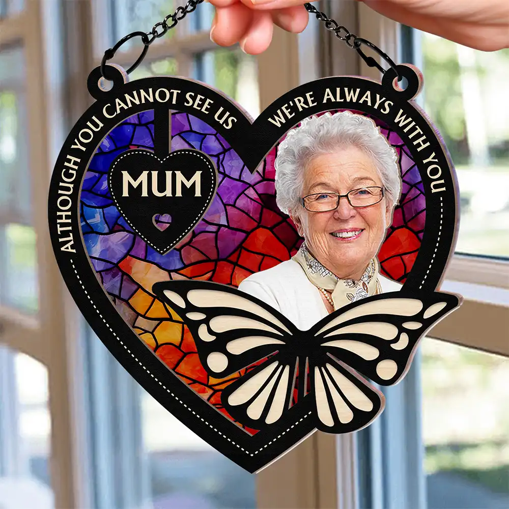 Custom Photo Your Wings Were Ready - Personalized Window Hanging Suncatcher Ornament - Image 3
