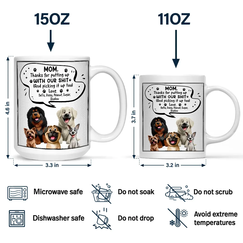 Cute 3D Puppy Thanks For Being The Best Dog Mom Ever - Personalized Mug - Image 4