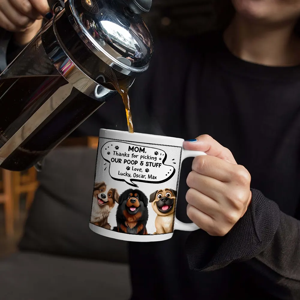 Cute 3D Puppy Thanks For Being The Best Dog Mom Ever - Personalized Mug - Image 5