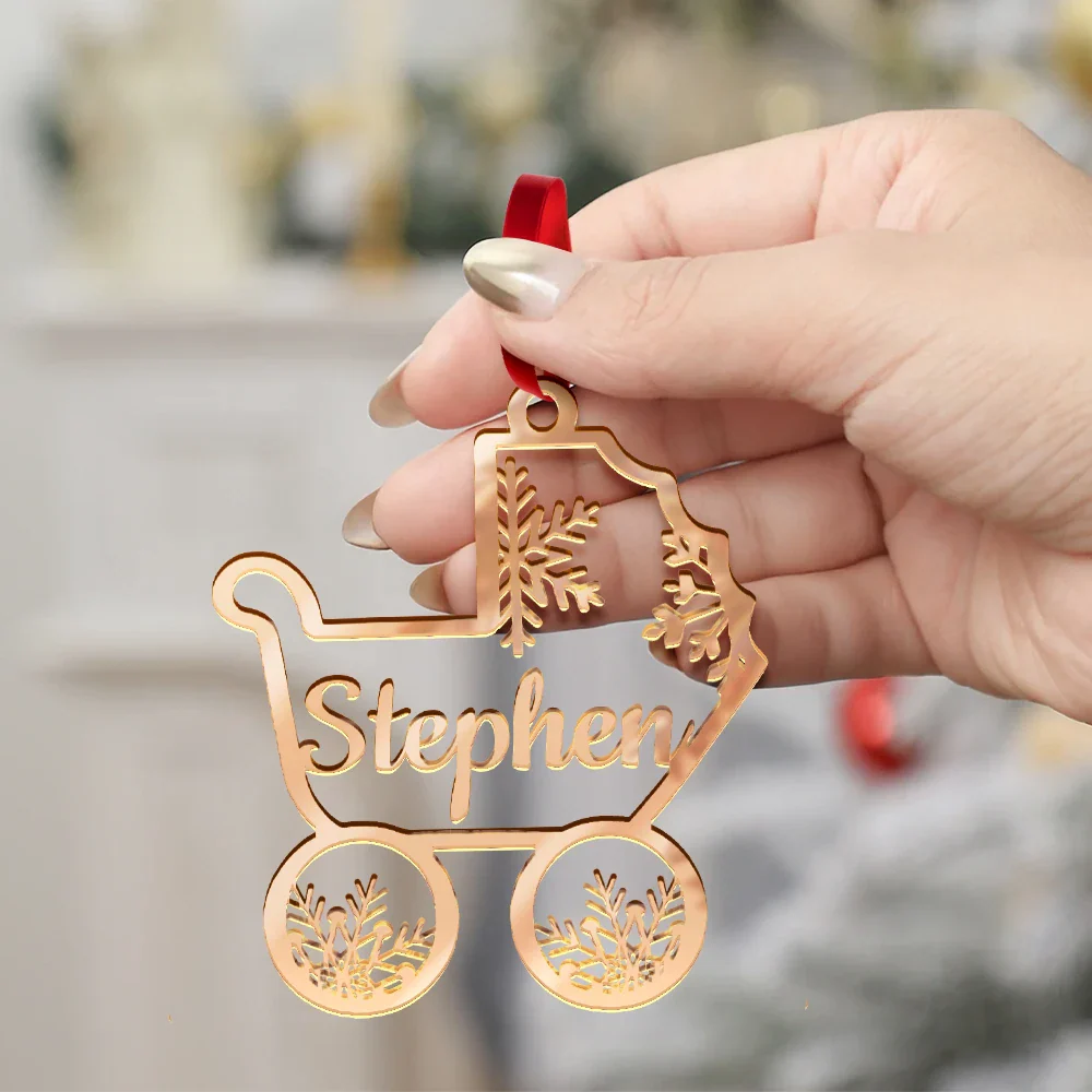 Cute Christmas Ornament For Kid Baby - Personalized DIY Mirror Acrylic Ornament - Image 4