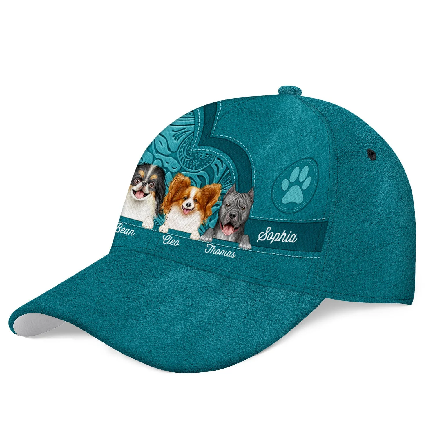 Cute Dogs And Cats Aesthetic Pattern - Birthday, Loving Gift For Pet Lovers, Dog Mom, Cat Mom - Personalized Classic Cap - Image 2