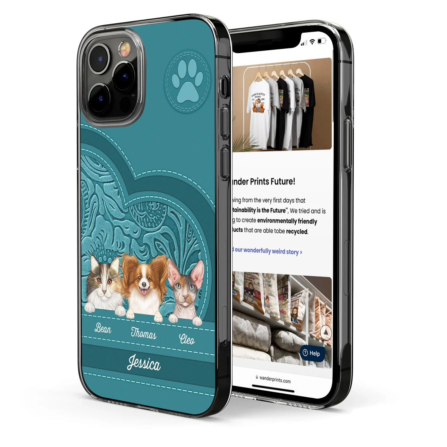 Cute Dogs And Cats Aesthetic Pattern - Birthday, Loving Gift For Pet Lovers, Dog Mom, Cat Mom - Personalized Clear Phone Case - Image 2