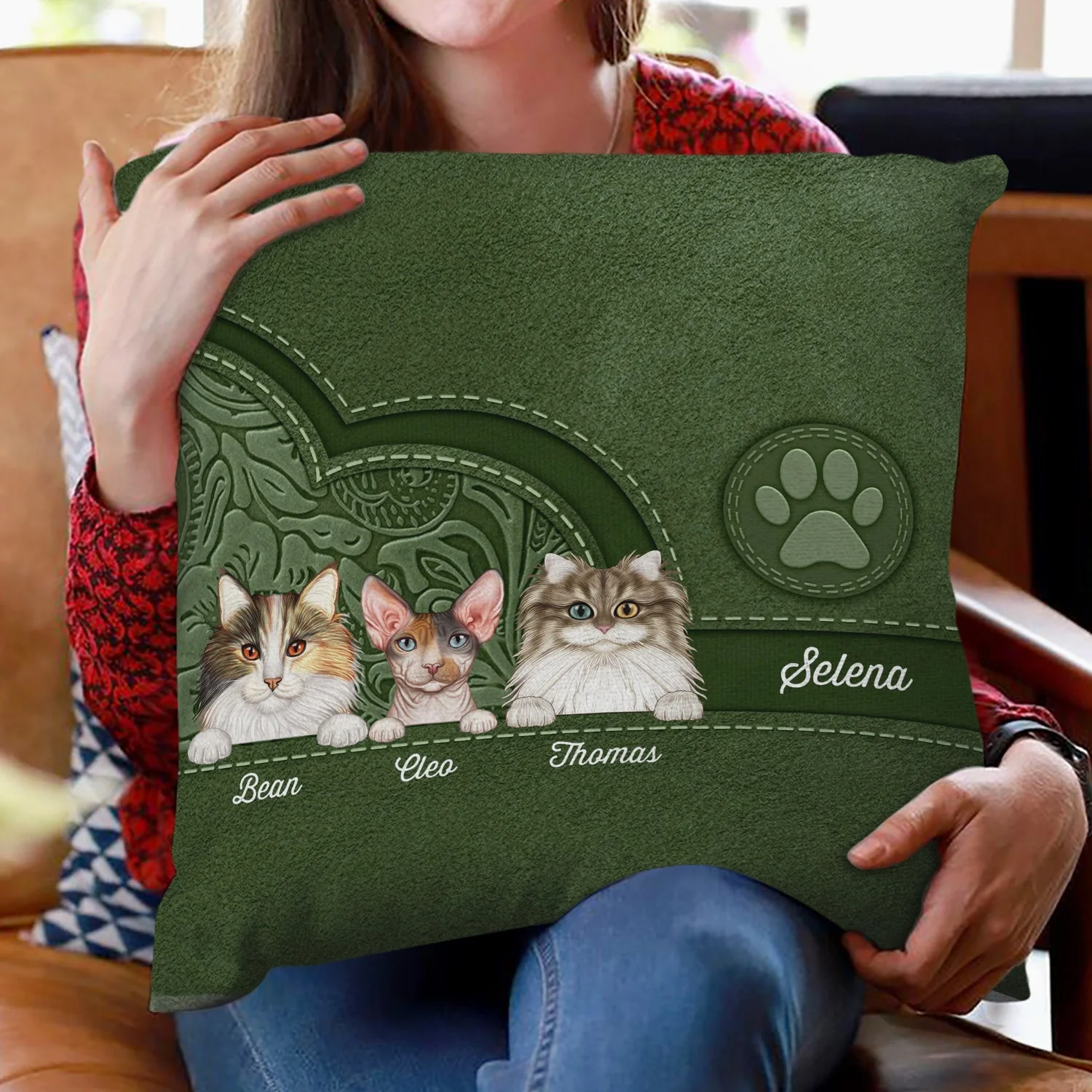 Cute Dogs And Cats Aesthetic Pattern - Birthday, Loving Gift For Pet Lovers, Dog Mom, Cat Mom - Personalized Pillow - Image 2