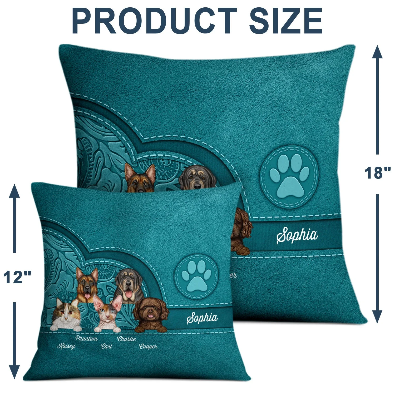 Cute Dogs And Cats Aesthetic Pattern - Birthday, Loving Gift For Pet Lovers, Dog Mom, Cat Mom - Personalized Pillow - Image 4