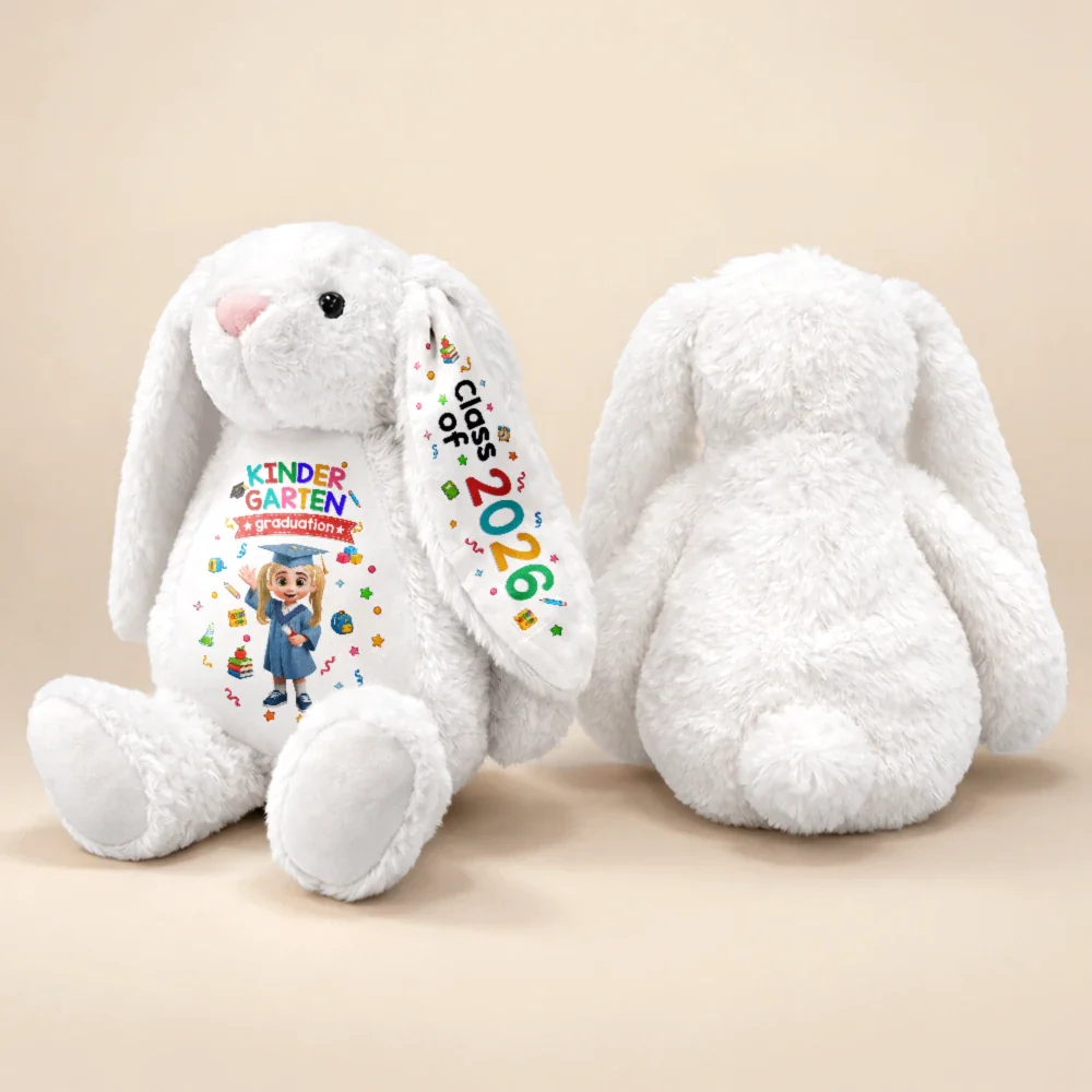 Cute Graduation Kid Kindergarten Preschool - Personalized Soft Toy Bunny - Image 4