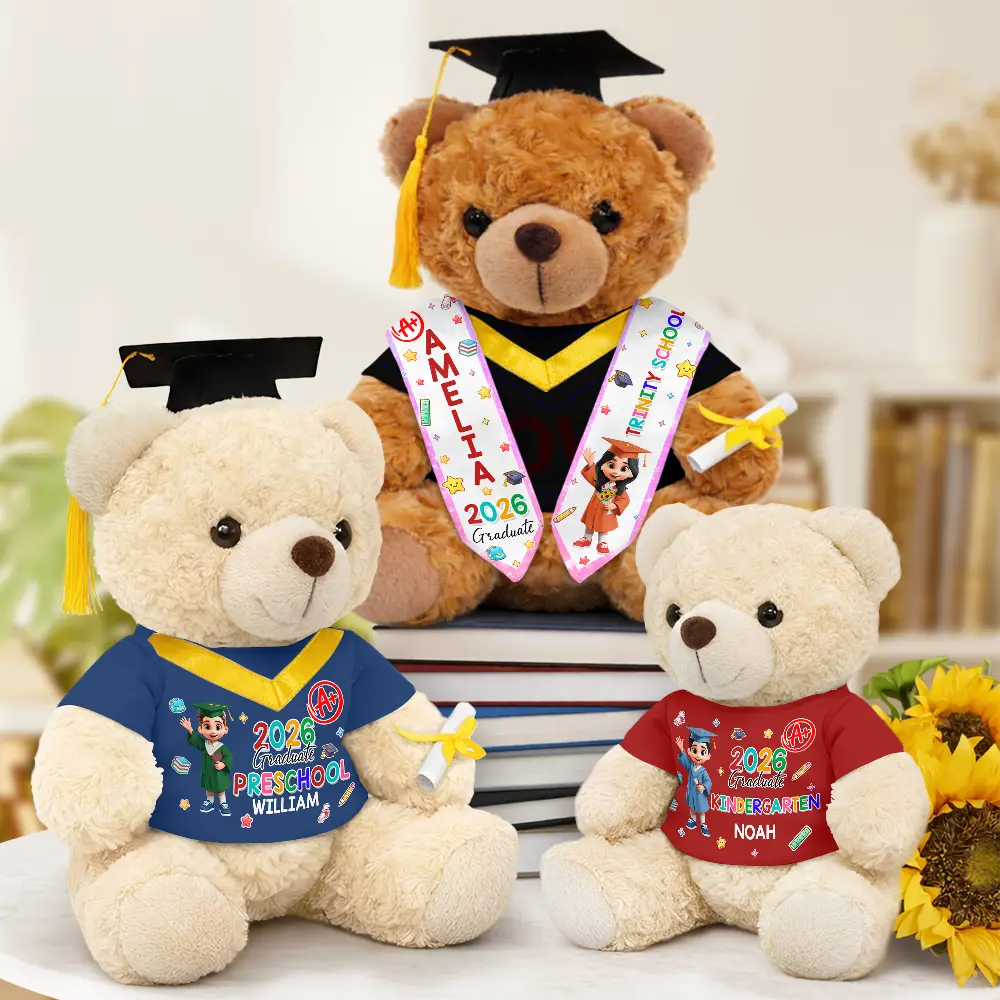 Cute Graduation Kid Kindergarten Preschool - Personalized Teddy Bear - Image 2