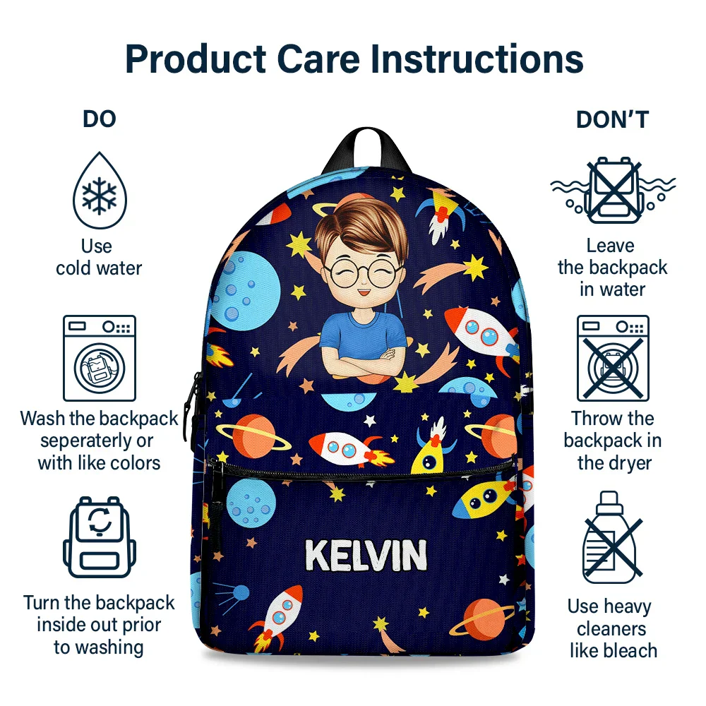 Cute Vehicle Background - Personalized Canvas Backpack - Image 6