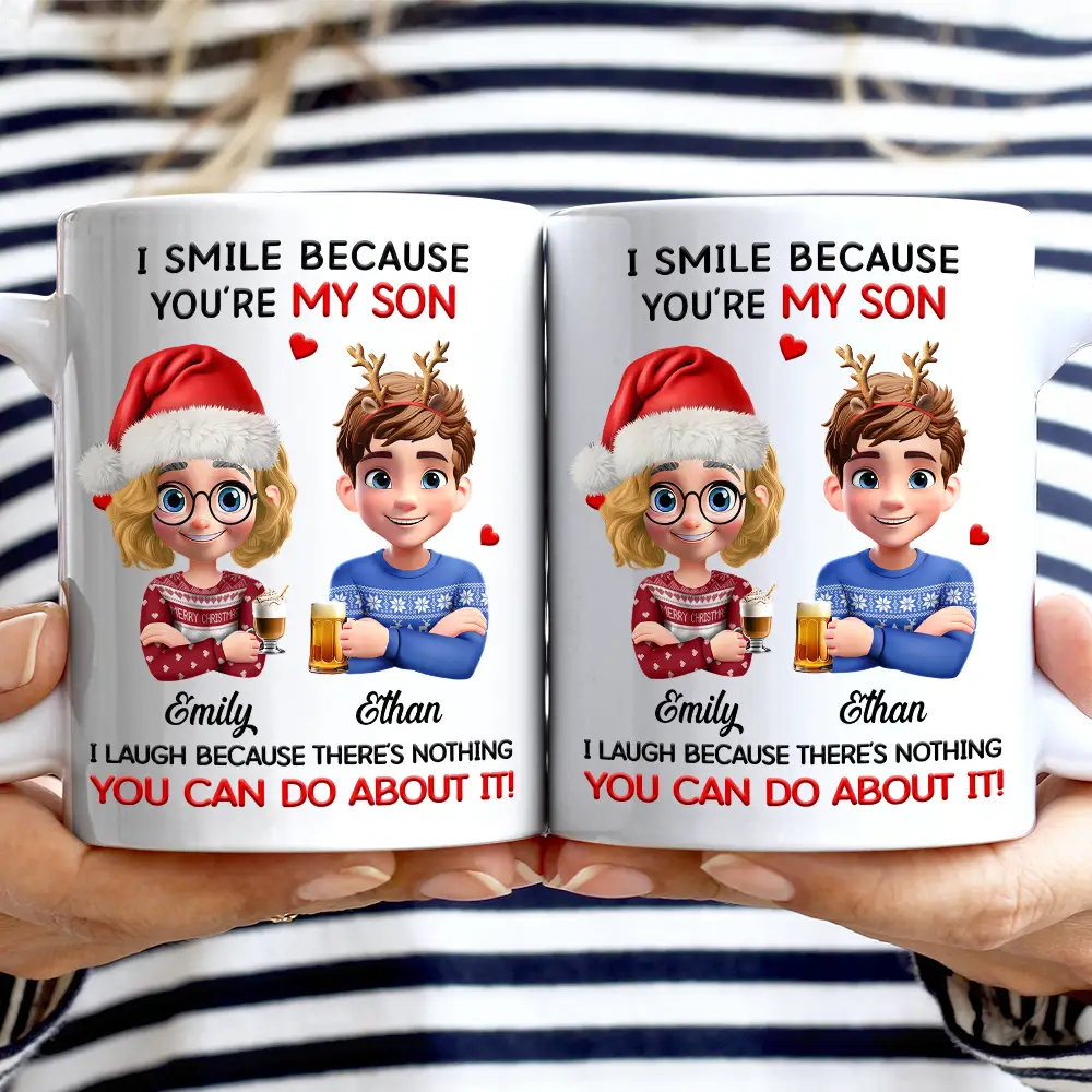 Dad Daughter I Laugh Because There’s Nothing You Can Do About It - Personalized Mug - Image 2