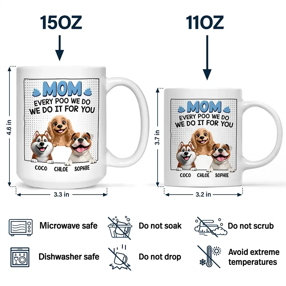 Dad Every Poo I Do 3D Cartoon - Personalized Mug - Image 4