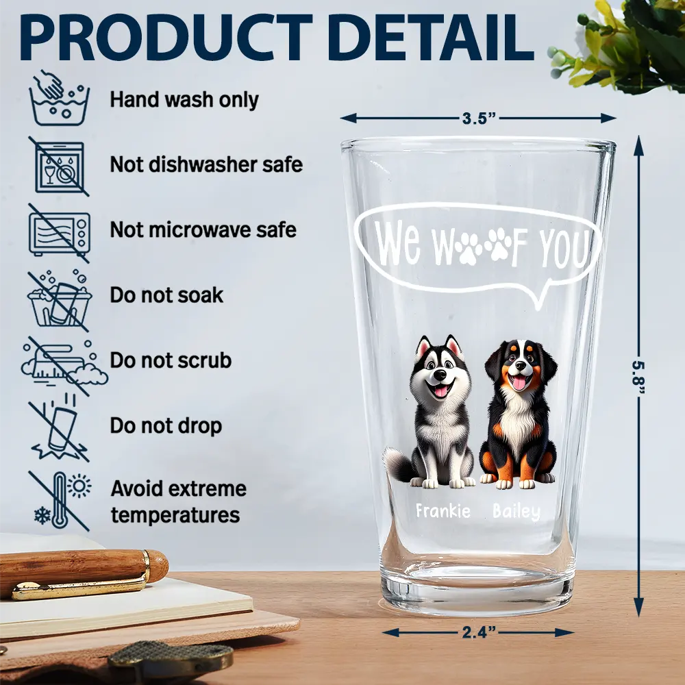Dad Every Poo I Do 3D Effect - Personalized Beer Glass - Image 5