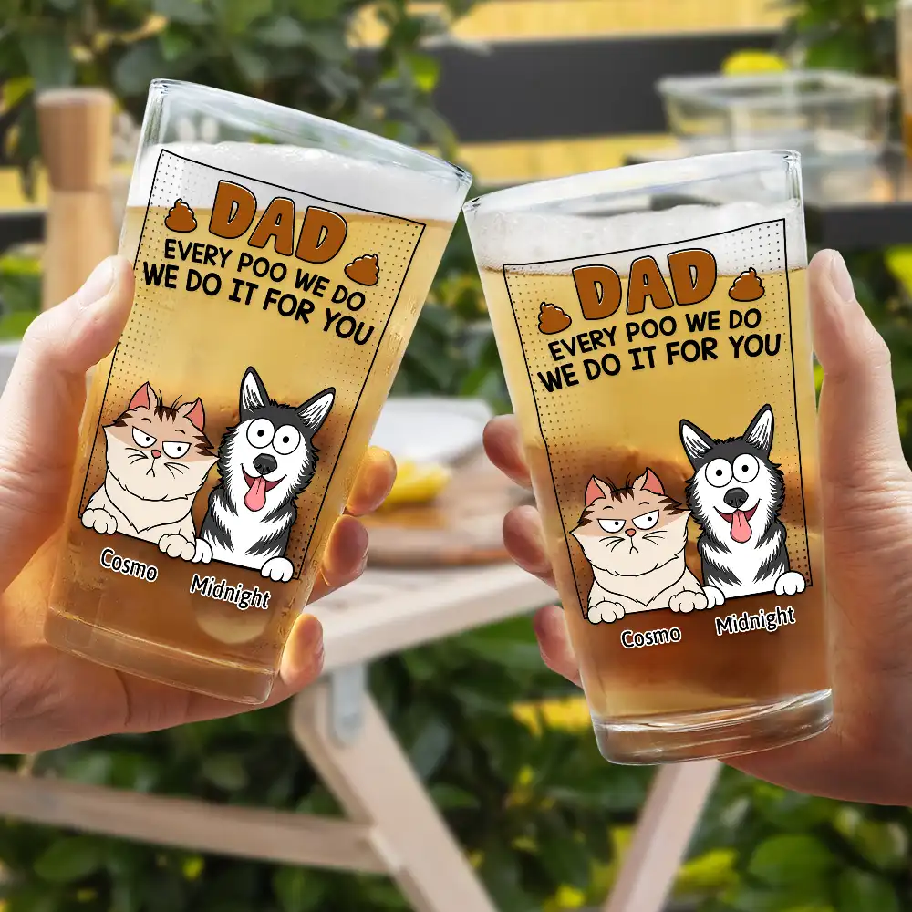 Dad Every Poo I Do - Personalized Beer Glass - Image 4