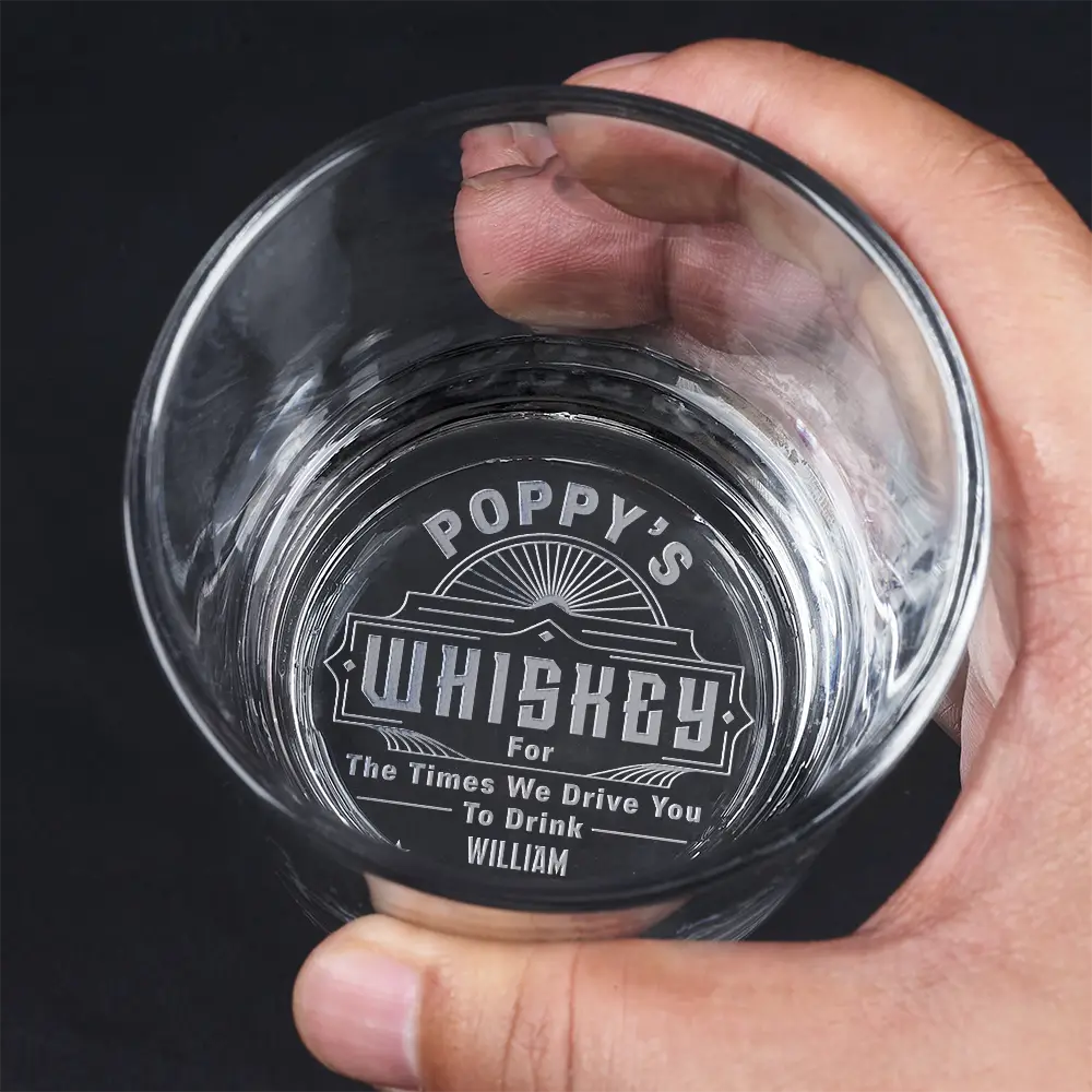 Dad For The Times We Drive You To Drink - Personalized Engraved Whiskey Glass - Image 4