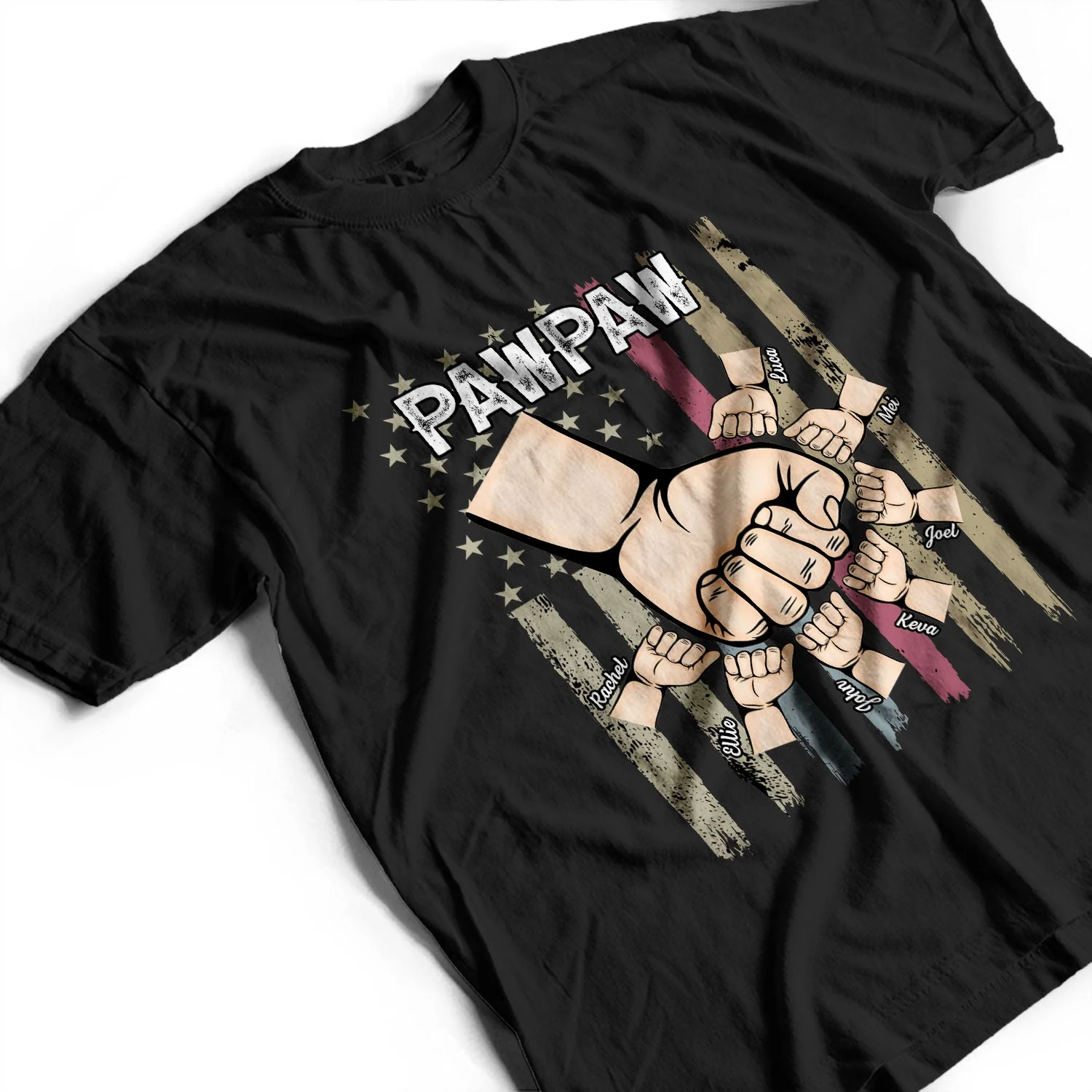 Dad Grandpa And Kids - Birthday, Loving Gift For Daddy, Father, Grandfather, Daughters, Sons, Grandkids - Personalized Custom T Shirt - Image 3