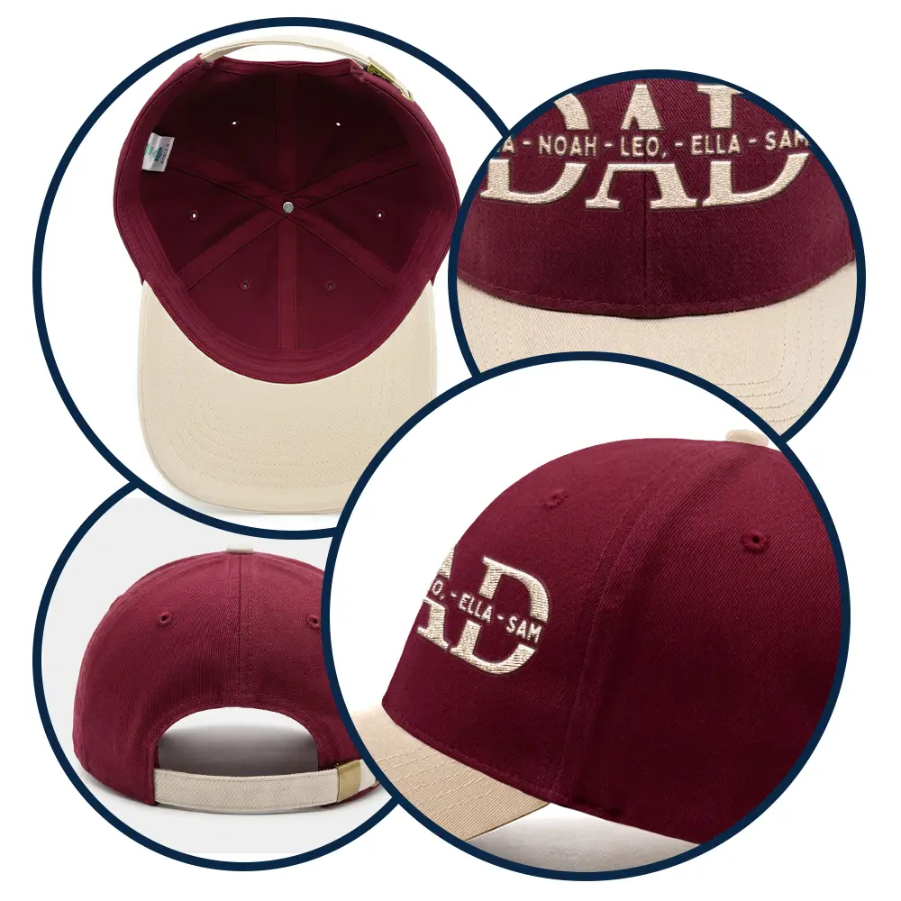 Dad Grandpa Custom Kid Names - Personalized Embroidered Two Tone Cap - Image 5