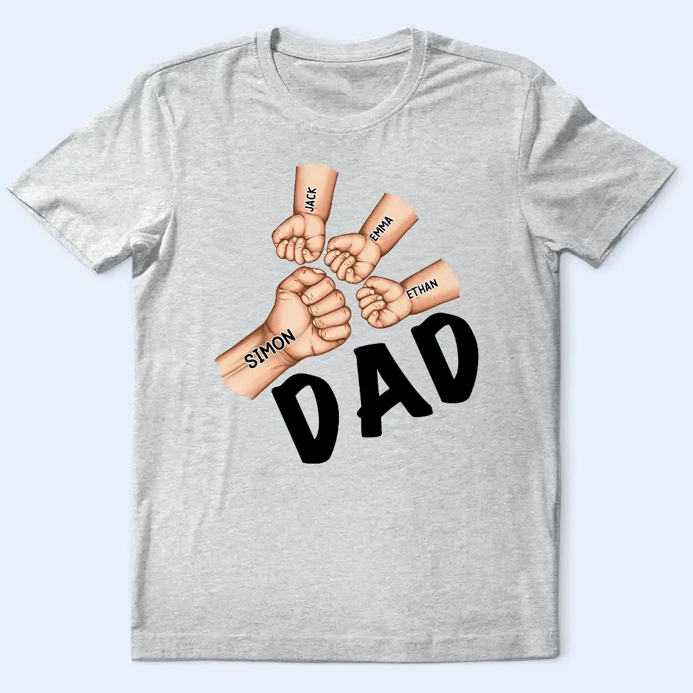 Dad Grandpa Fist Punch - Personalized T Shirt - Image 2