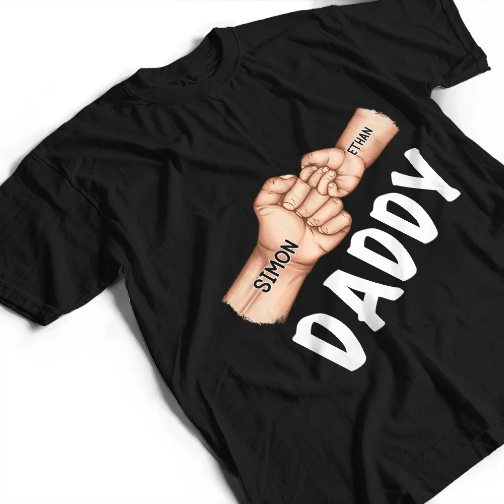 Dad Grandpa Fist Punch - Personalized T Shirt - Image 4