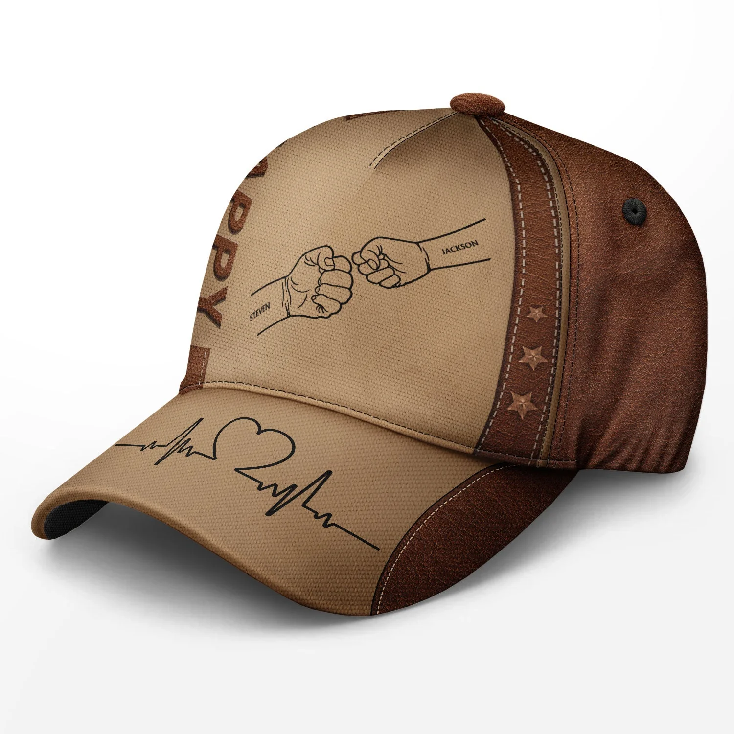 Dad Grandpa Kids Holding Hands - Gift For Father, Grandfather - Personalized Classic Cap - Image 2