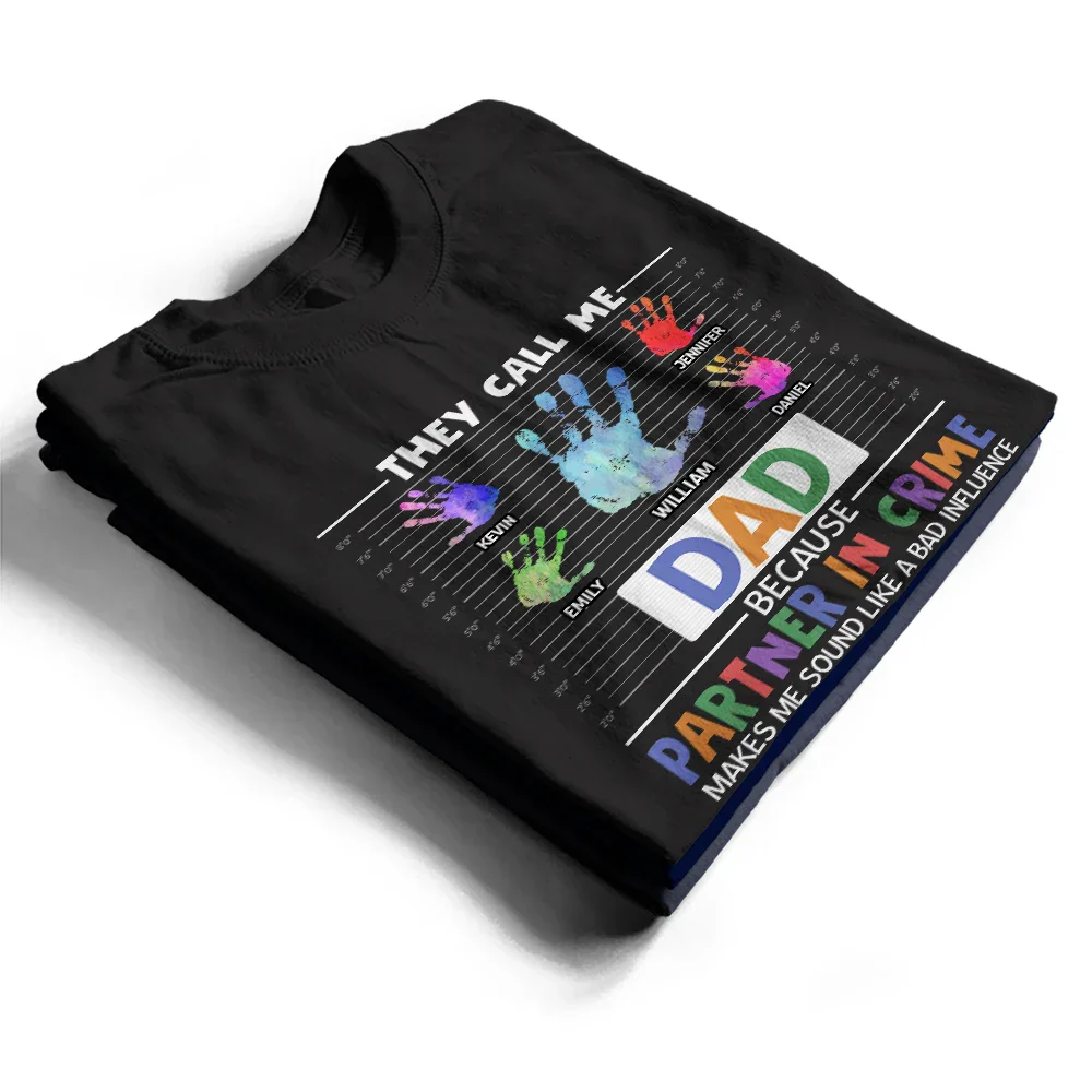 Dad Grandpa Partner In Crime - Personalized T Shirt - Image 2
