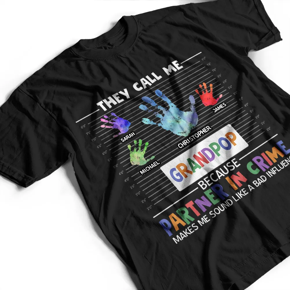 Dad Grandpa Partner In Crime - Personalized T Shirt - Image 3