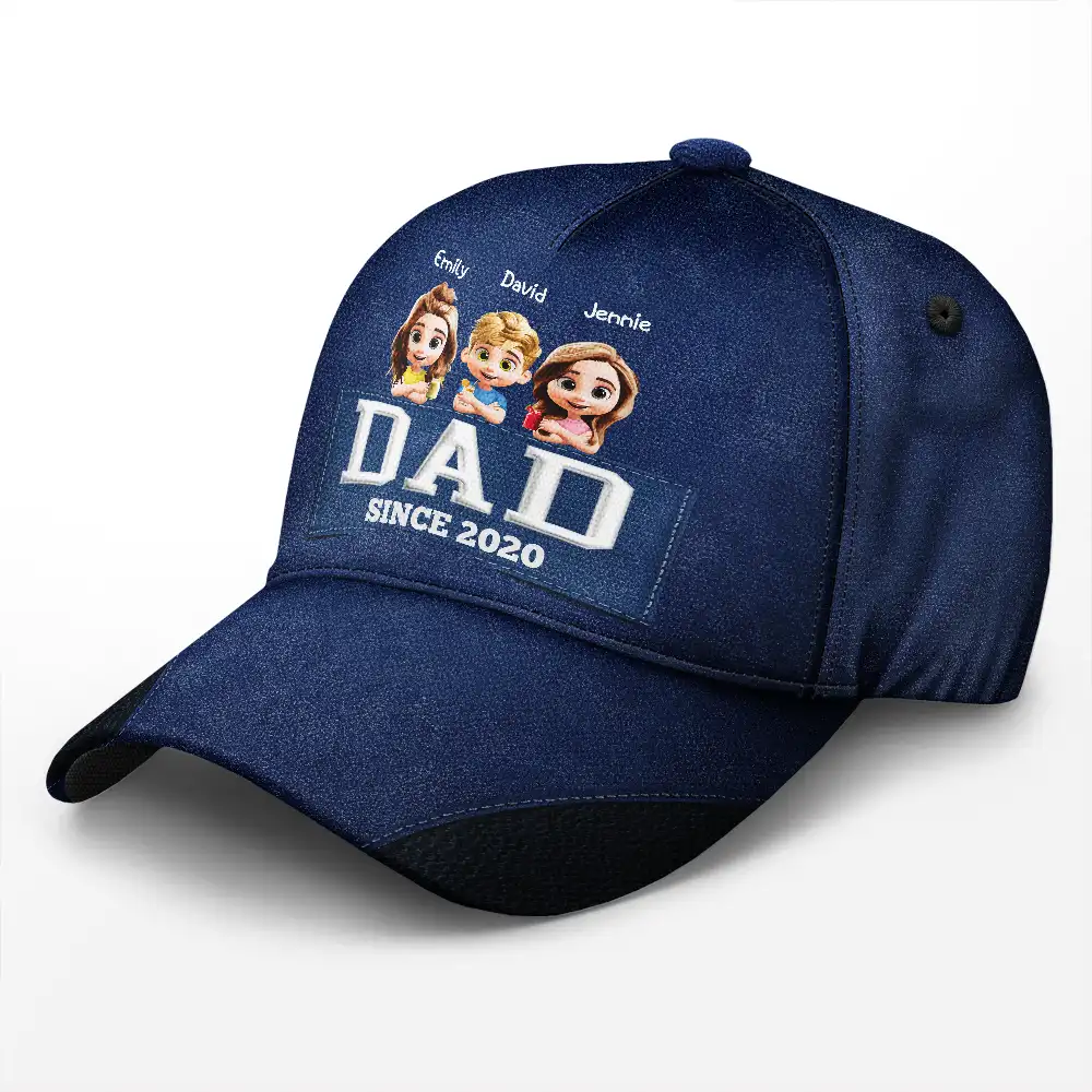 Dad Grandpa Since 3D Effect - Personalized Classic Cap - Image 2