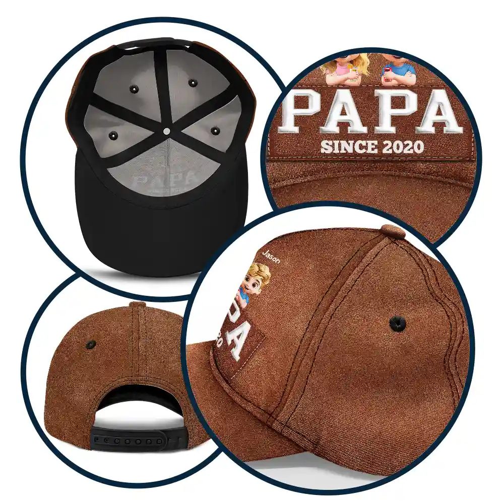 Dad Grandpa Since 3D Effect - Personalized Classic Cap - Image 5