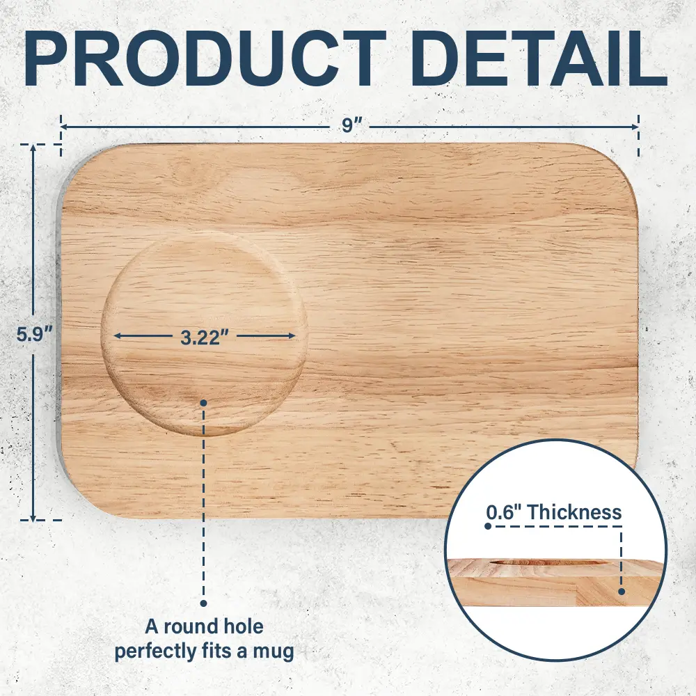 Dad Grandpa Tea And Biscuits - Personalized Serving Board With Cup Holder - Image 6