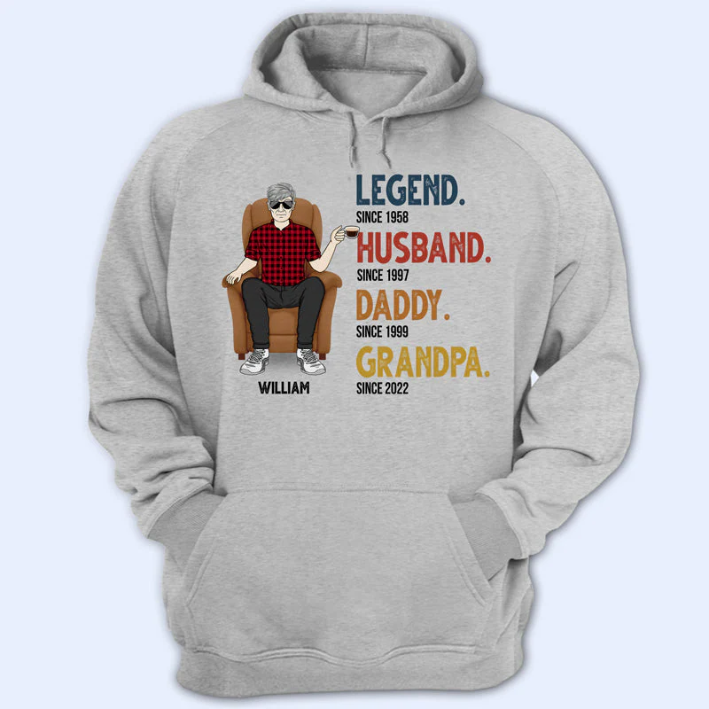 Dad Grandpa Uncle Legend Husband - Gift For Father - Personalized Custom T Shirt - Image 4