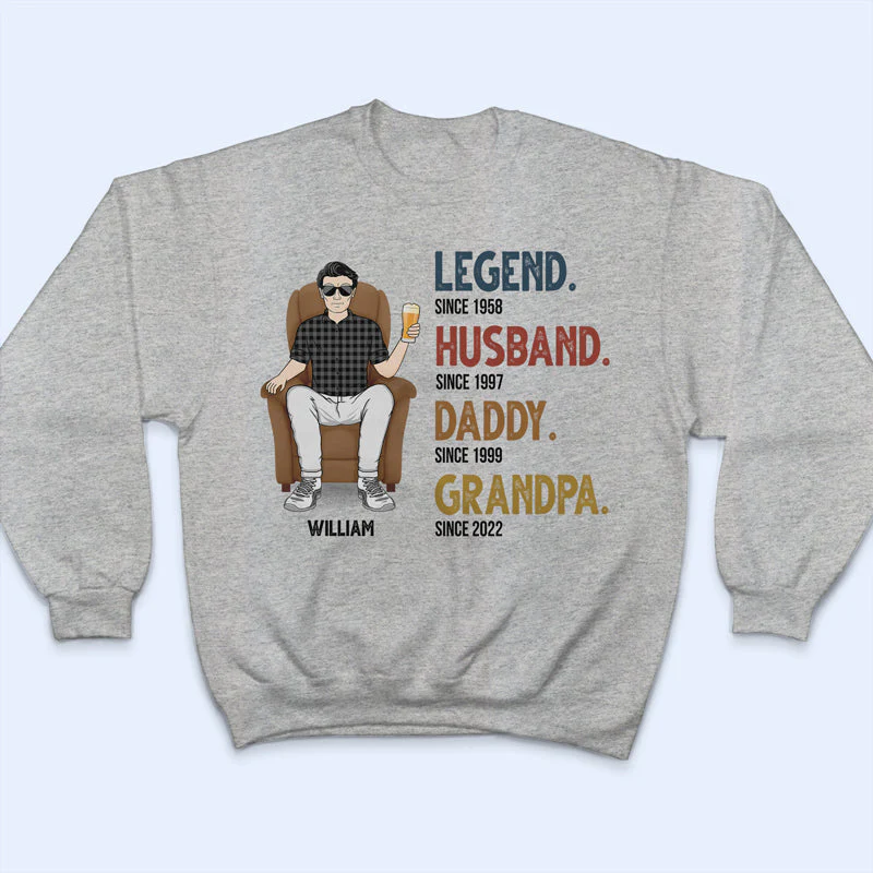 Dad Grandpa Uncle Legend Husband - Gift For Father - Personalized Custom T Shirt - Image 5