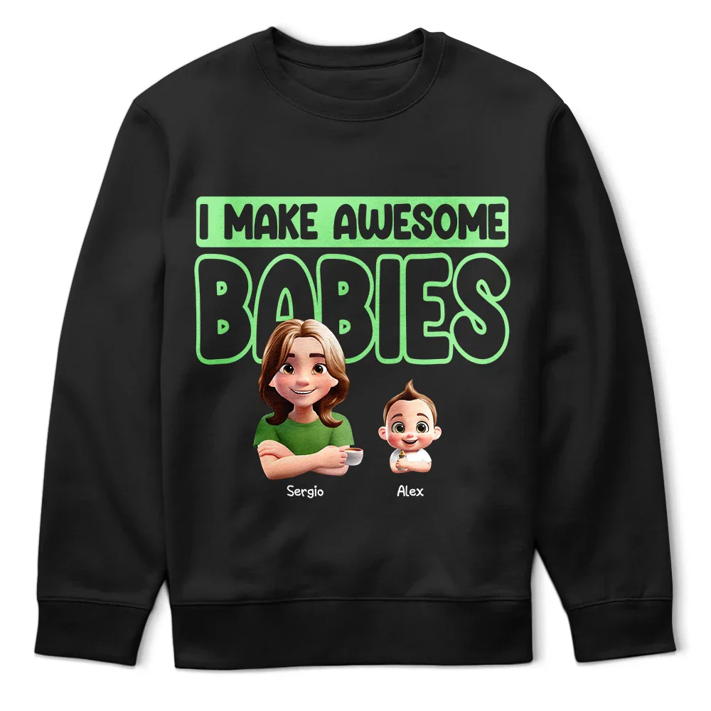 Dad I Make Awesome Kids Babies - Personalized T Shirt - Image 5
