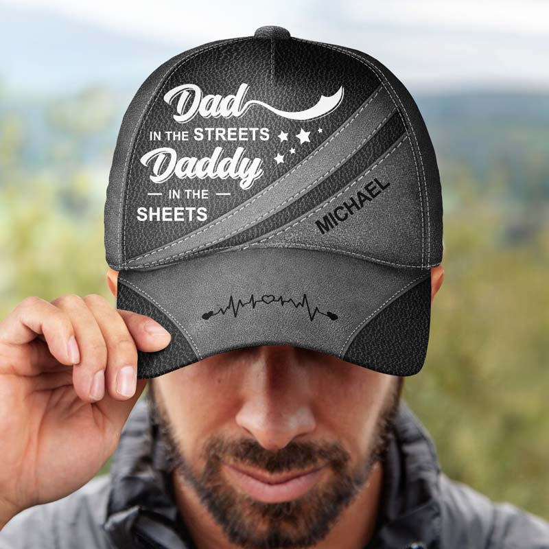 Dad In The Streets Daddy In The Sheets - Personalized Classic Cap - Image 4