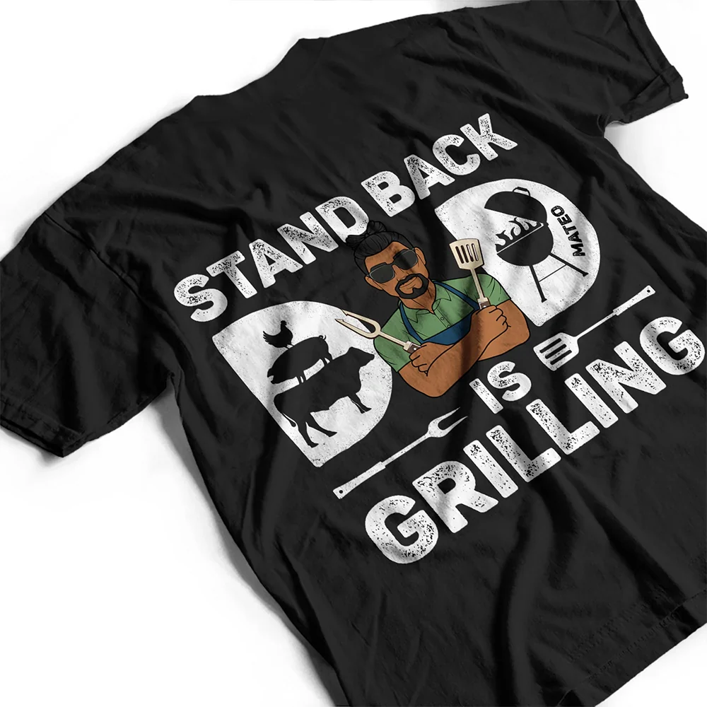 Dad Is Grilling - Personalized T Shirt - Image 3