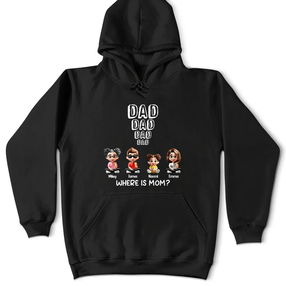 Dad Knows Where Mom Is - Personalized T Shirt - Image 6