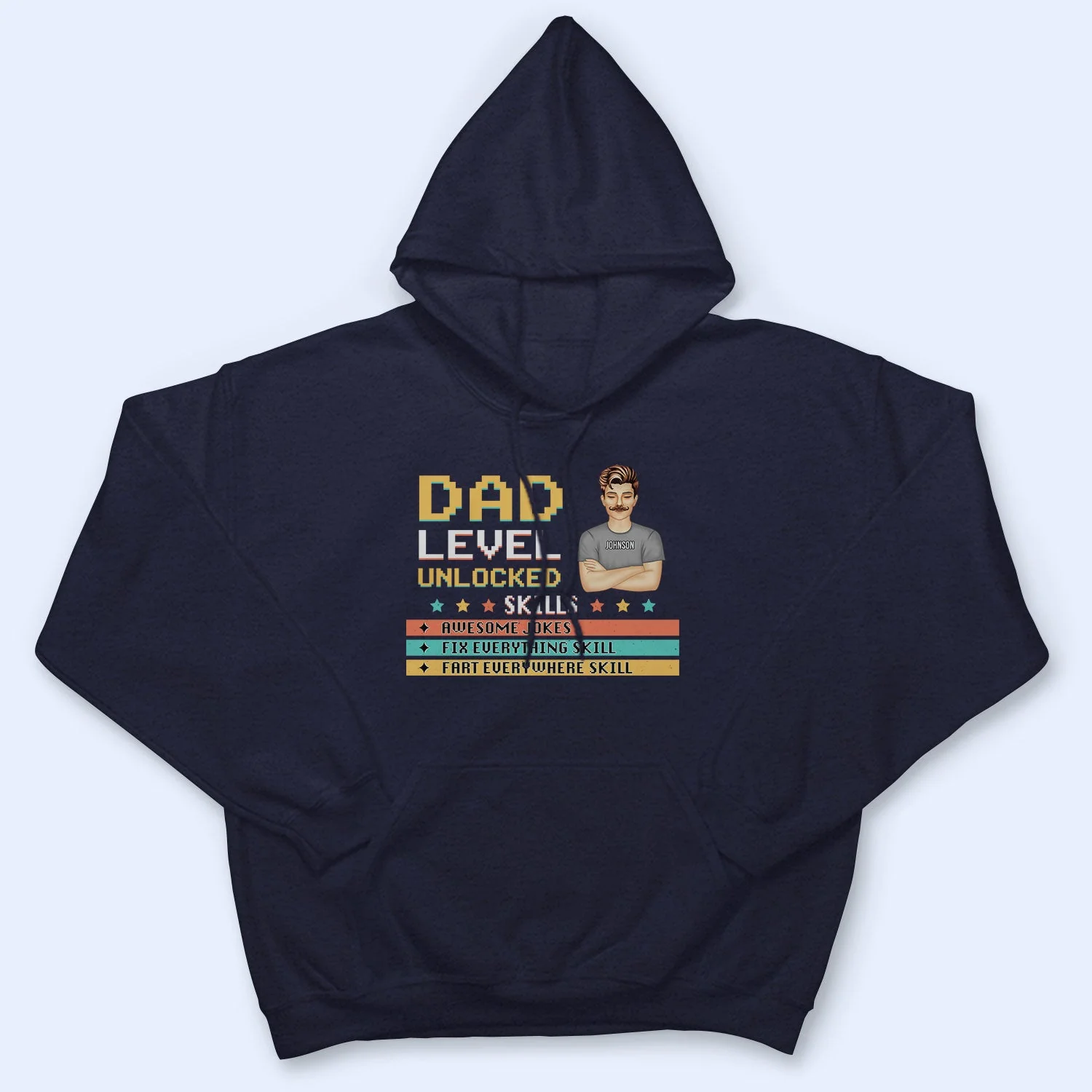 Dad Level Unlocked - Gift For Dad - Personalized Custom T Shirt - Image 4
