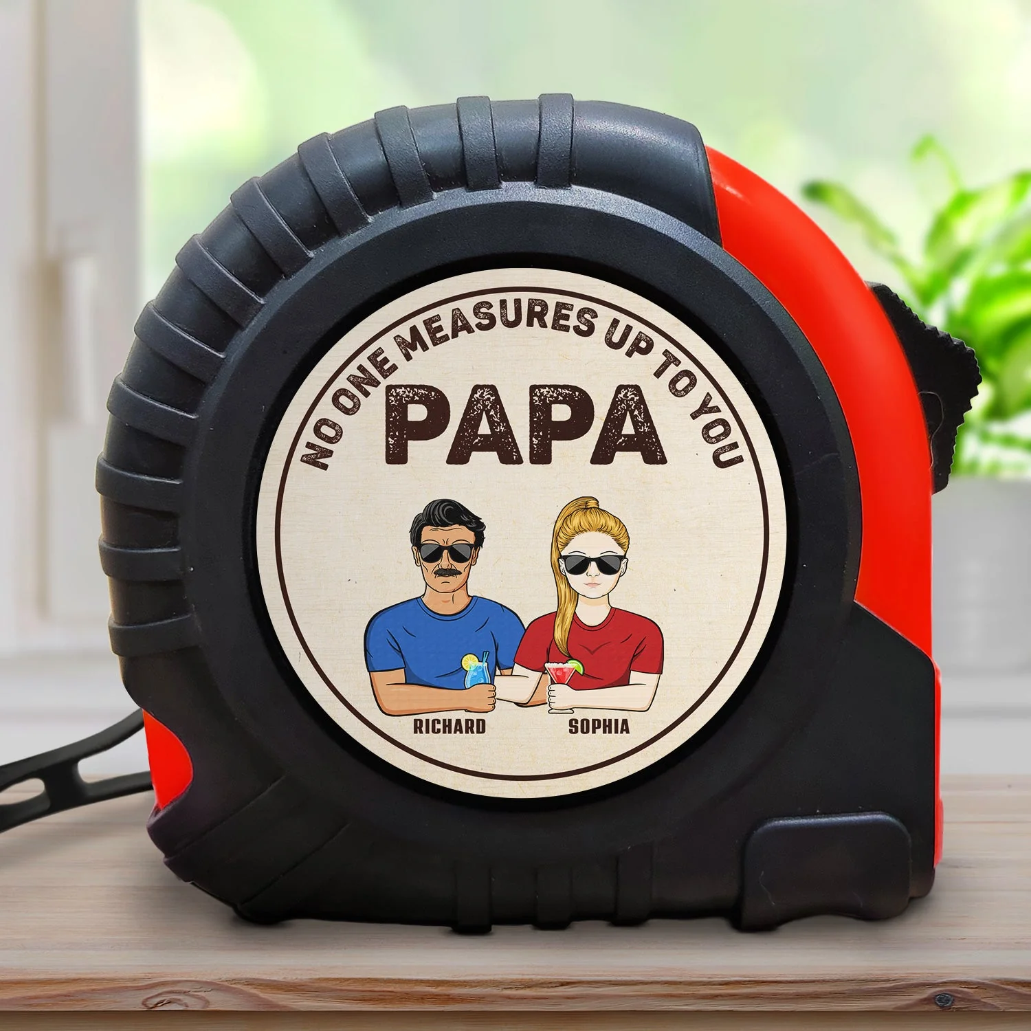 Dad No One Measures Up To You - Birthday, Loving Gift For Daddy, Father, Grandfather, Grandpa - Personalized Tape Measure - Image 2
