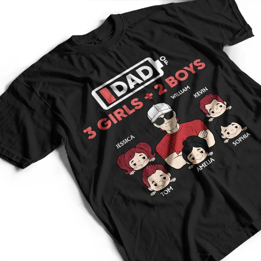 Dad Of Twins - Personalized T Shirt - Image 3