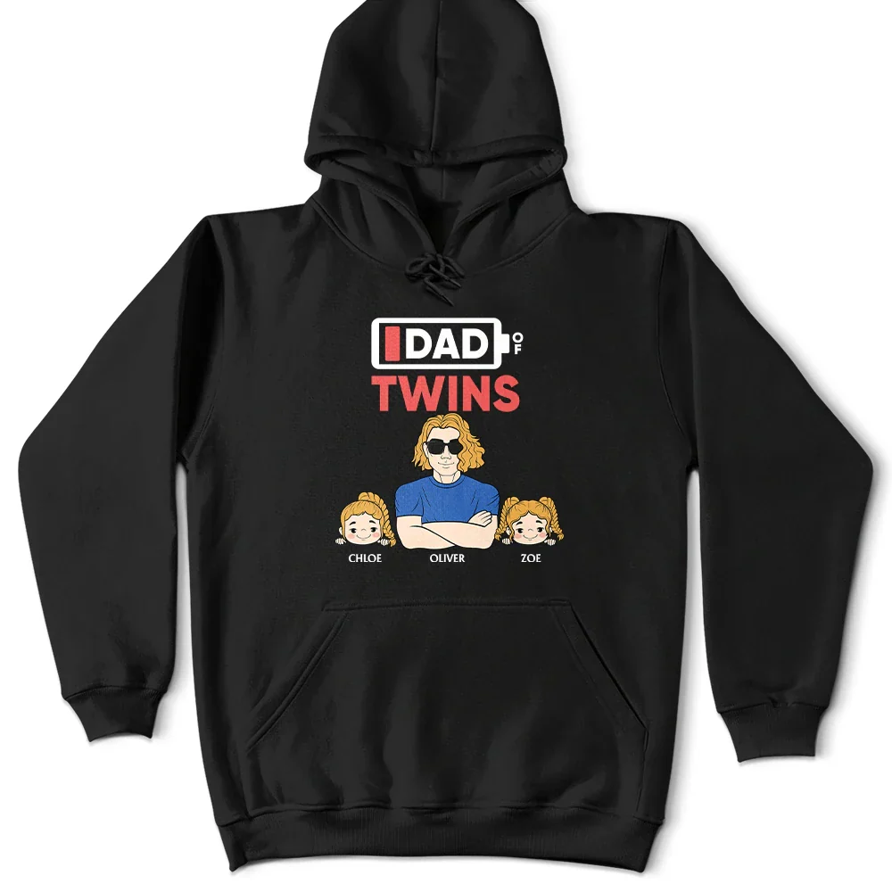 Dad Of Twins - Personalized T Shirt - Image 4