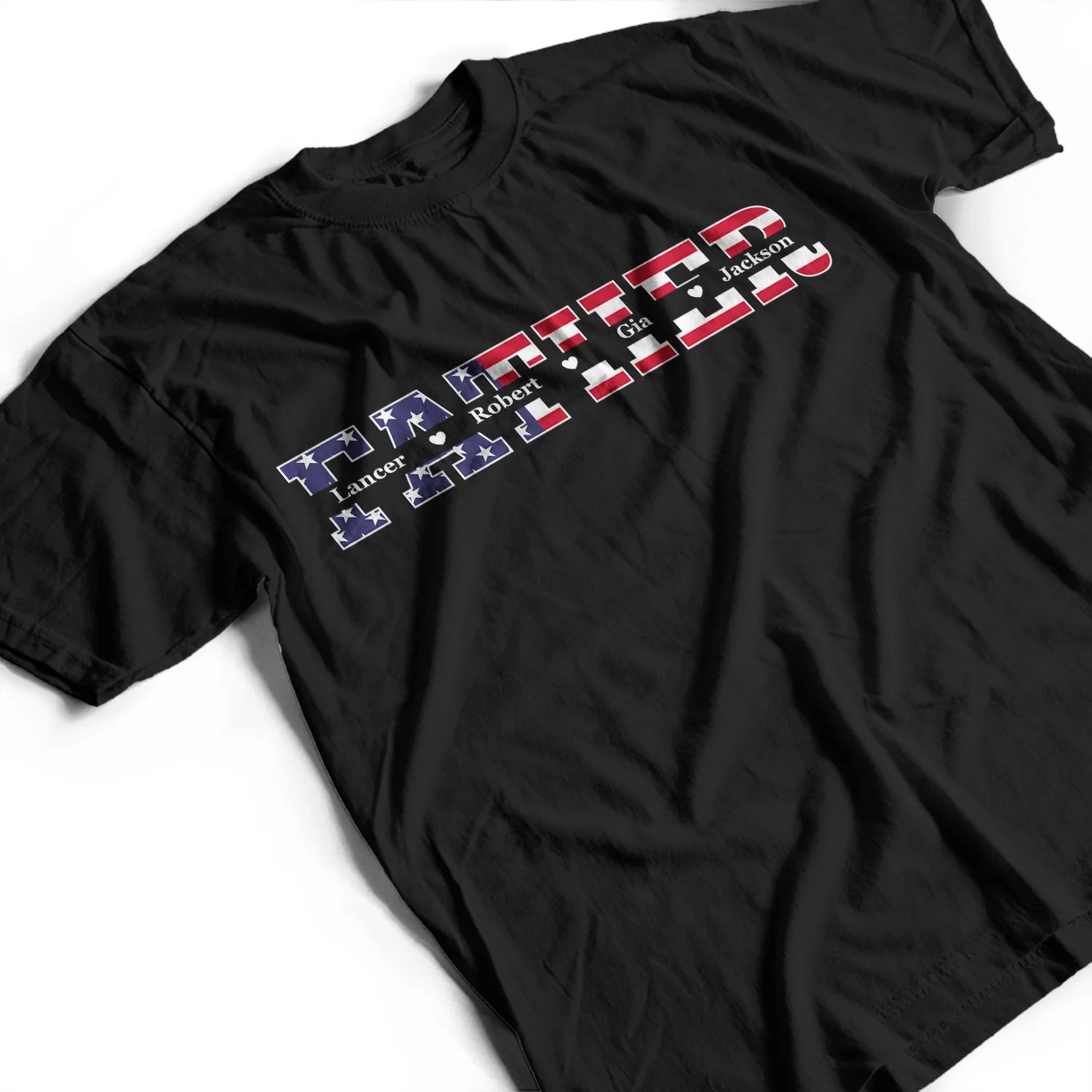 Dad, Papa, Daddy Stars And Stripes - Gift For Father, Grandpa - Personalized T Shirt - Image 3