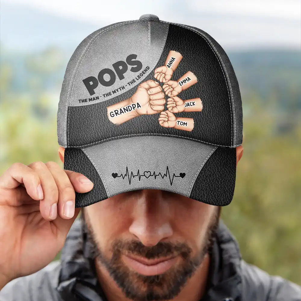 Dad Papa The Man The Myth The Legend - Personalized Classic Cap - Image 4