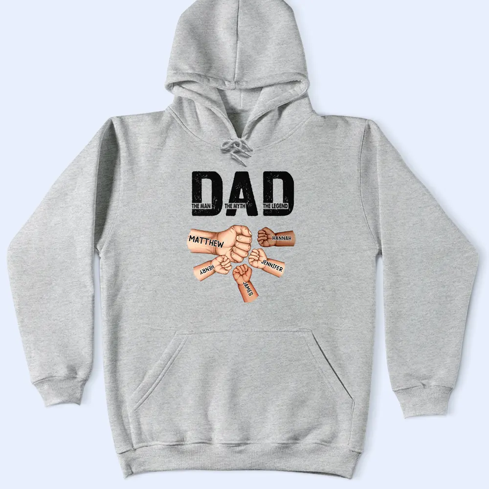 Dad The Man The Myth The Legend Fist Bump - Personalized T Shirt - Image 5
