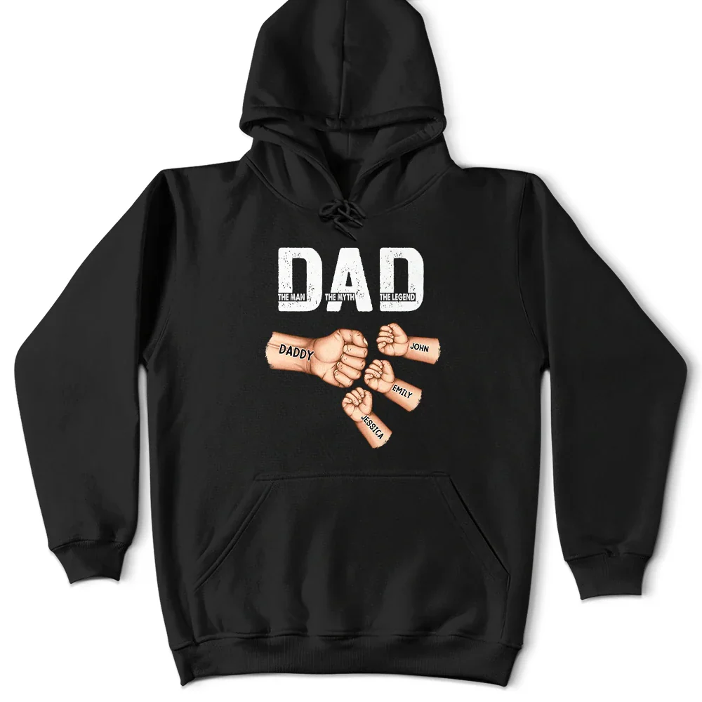Dad The Man The Myth The Legend Fist Bump - Personalized T Shirt - Image 6