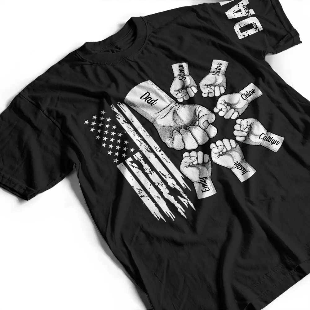 Dad The Man The Myth The Legend Stars & Stripes - Personalized T Shirt - Image 3