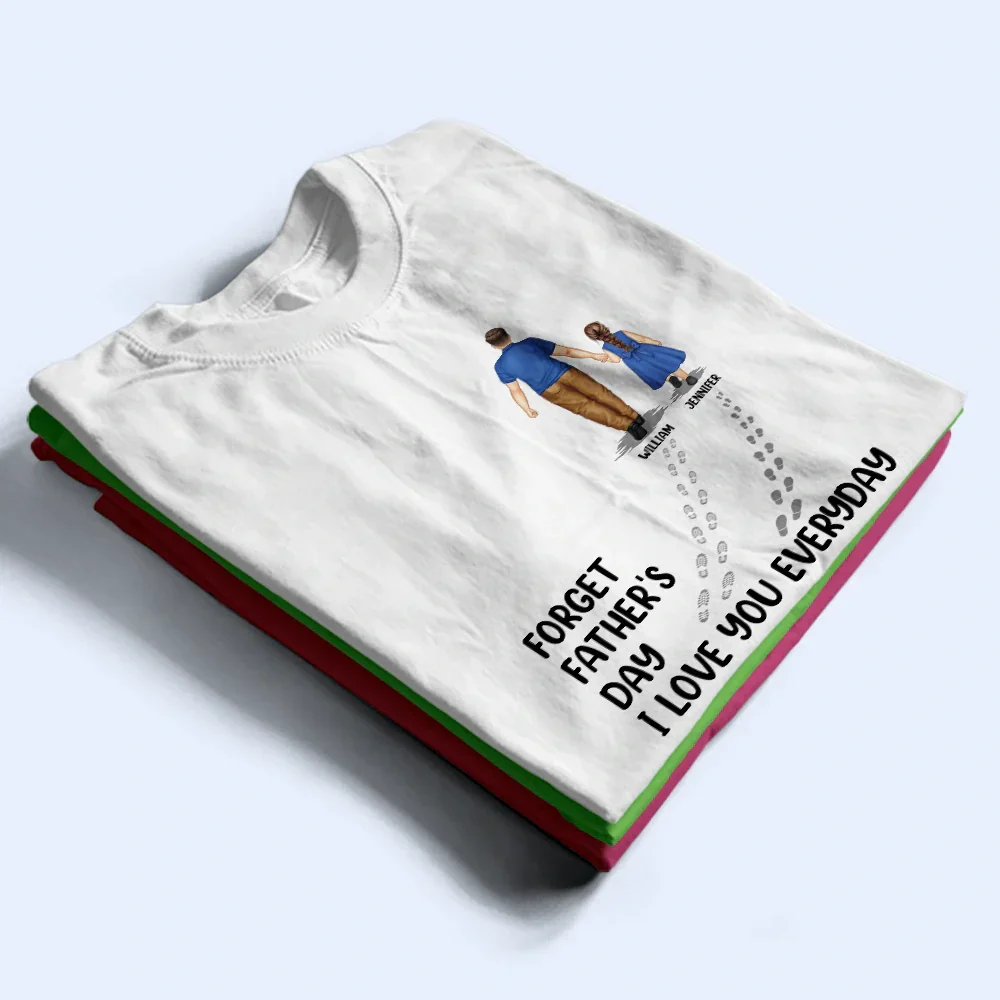 Dad Walking With Kids We Love You Everyday - Personalized T Shirt - Image 3