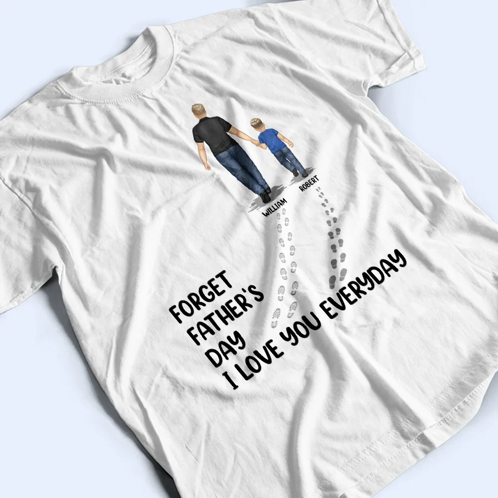 Dad Walking With Kids We Love You Everyday - Personalized T Shirt - Image 5
