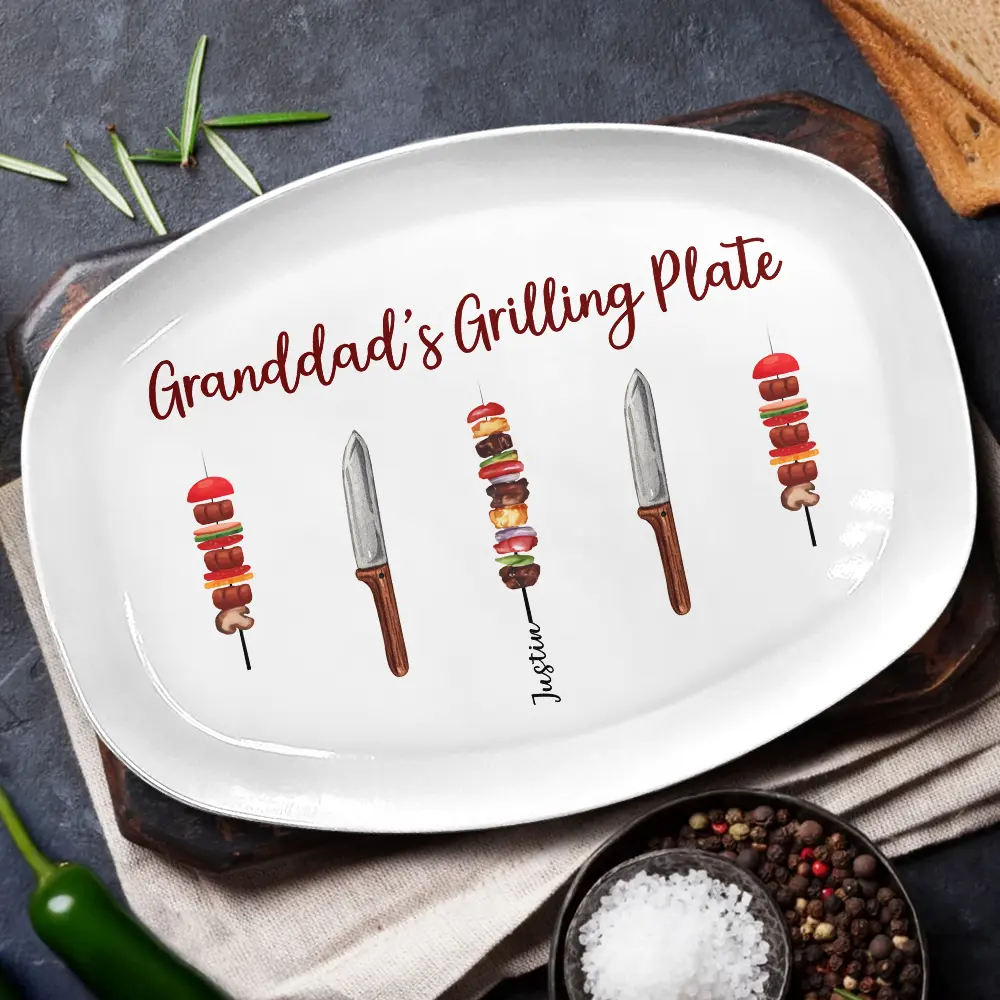 Daddy Grilling Master - Personalized Plate - Image 2