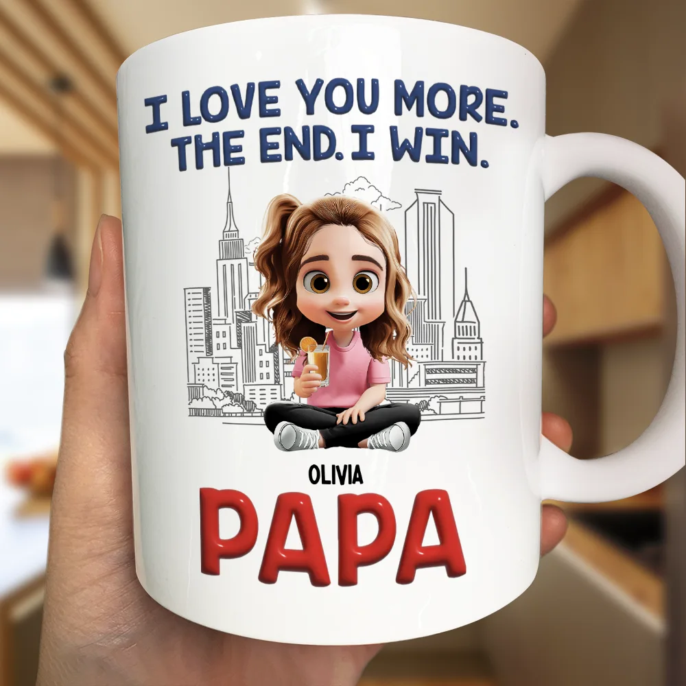 Daddy I Love You More The End - Personalized Mug - Image 3