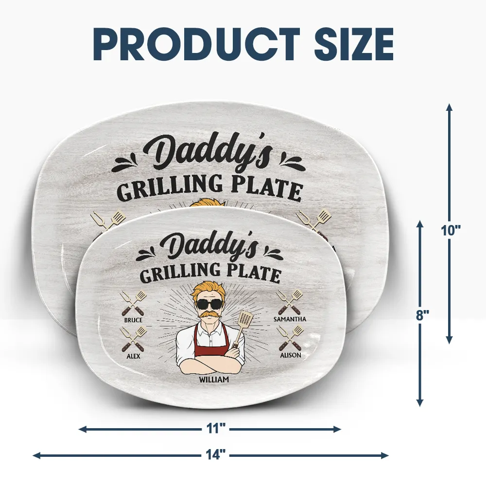 Daddy Is Grilling Daddy Grilling Plate - Personalized Plate - Image 5