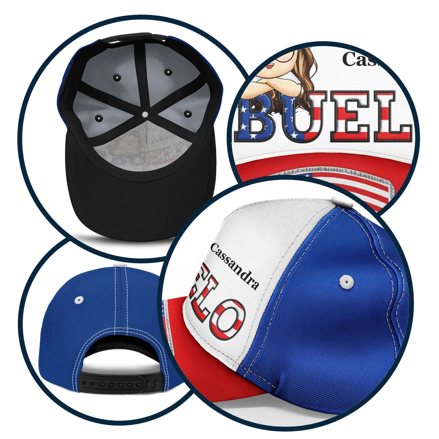 Daddy Papa Stars And Stripes - Gift For Father, Grandpa, Grandfather - Personalized Classic Cap - Image 5